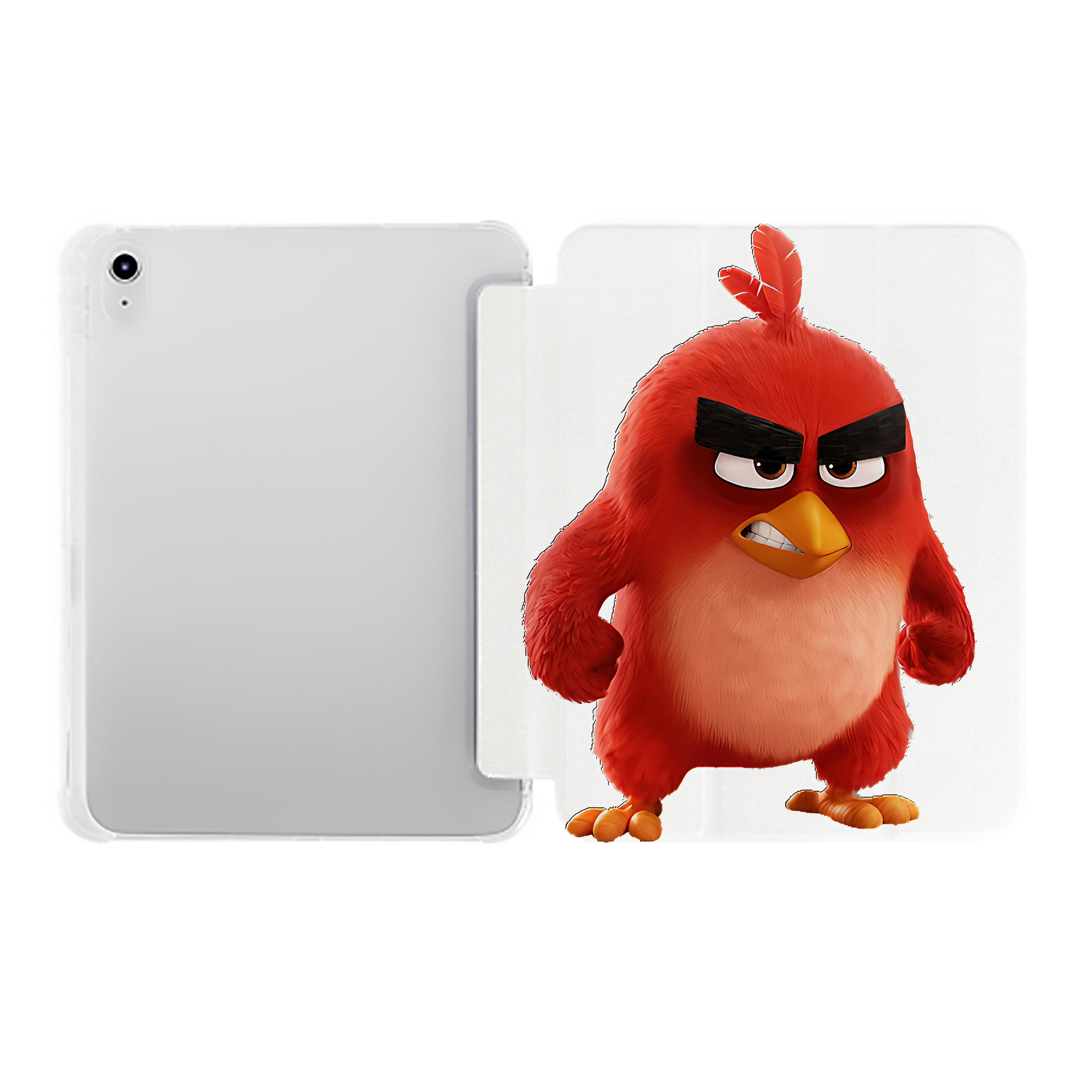 （画像用） Angry Birds アングリーバード IPad ケース ペン収納付き 三つ折りスタンド PUレザー×シリコン 対応機種9.5/10.5/10.9インチ
